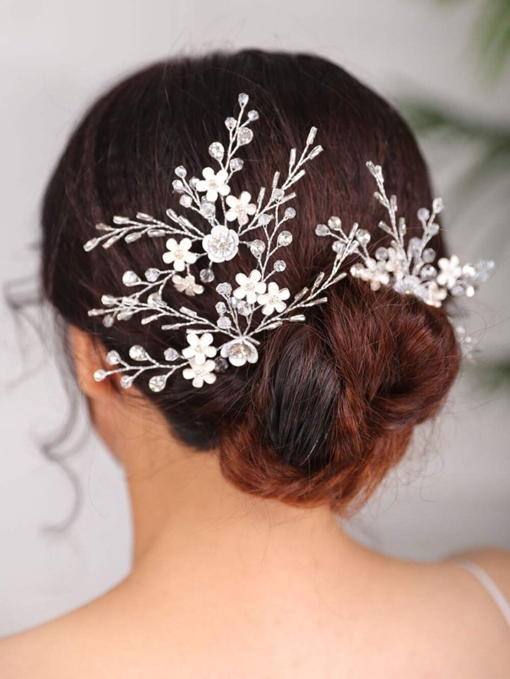 DENIFERY SET OF 3 FLOWERYGLITTERY BEAUTIFUL HAIR PINS